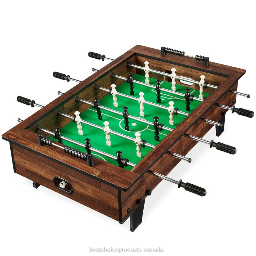 4LT2545 Dark Wood Best Choice Products Tabletop Foosball Set, Arcade Table Soccer w/ 2 Balls