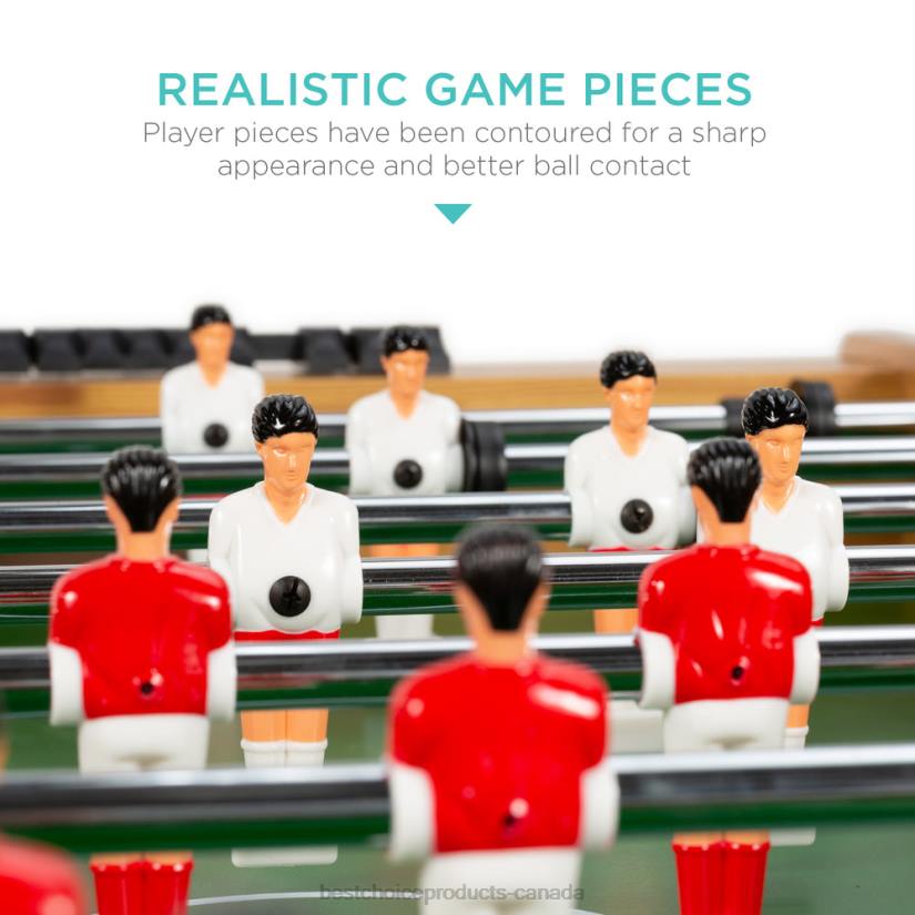 4LT2548 Light Brown Best Choice Products Foosball Game Table, Arcade Table Soccer w/ 2 Cup Holders, 2 Balls