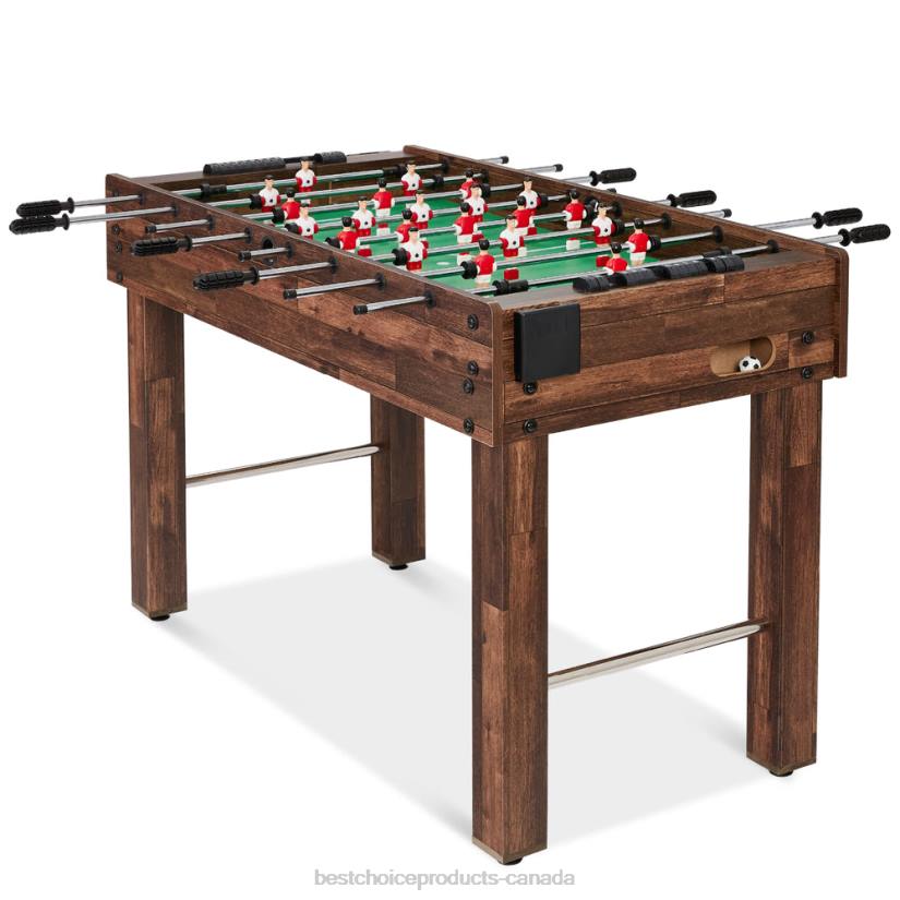 4LT2549 Dark Brown Best Choice Products Foosball Game Table, Arcade Table Soccer w/ 2 Cup Holders, 2 Balls