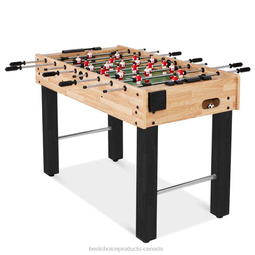 4LT2550 Natural Best Choice Products Foosball Game Table, Arcade Table Soccer w/ 2 Cup Holders, 2 Balls