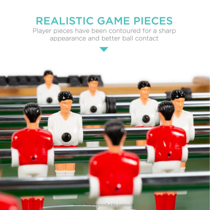 4LT2550 Natural Best Choice Products Foosball Game Table, Arcade Table Soccer w/ 2 Cup Holders, 2 Balls