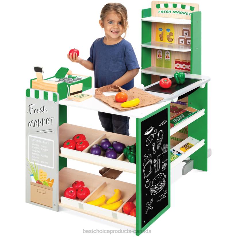 4LT2308 Green Best Choice Products Kids Pretend Play Grocery Store Supermarket Toy Set w/ Accessories