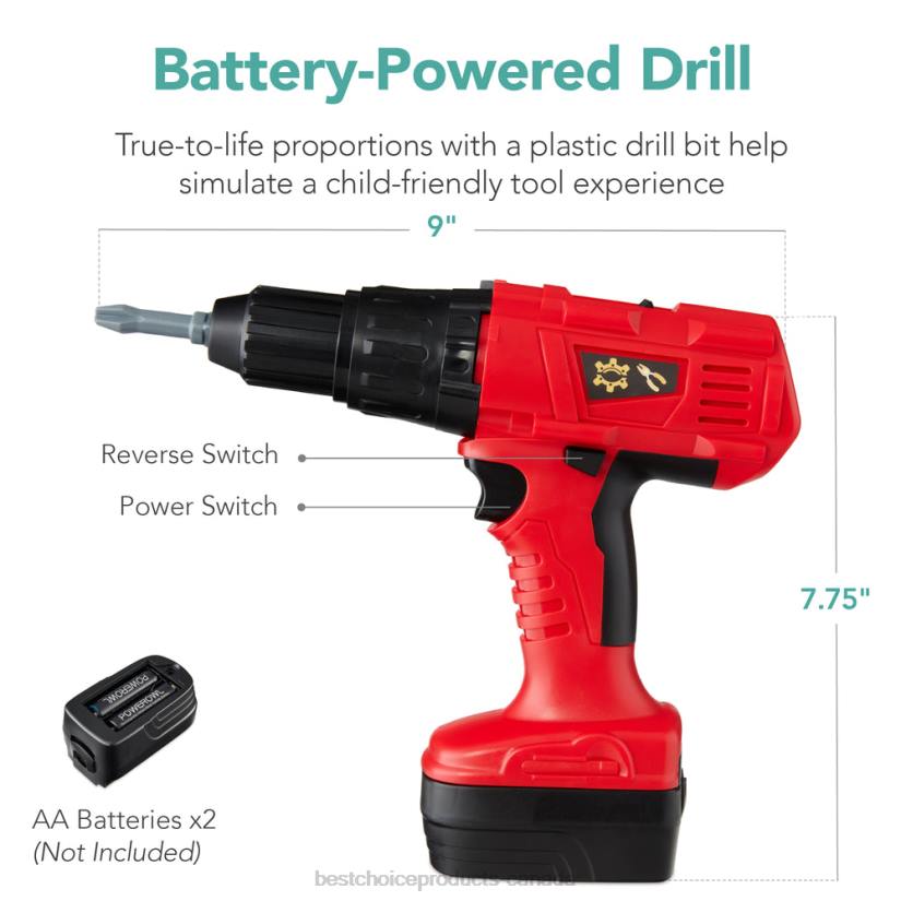 4LT2512 Blue Best Choice Products Pretend Play Workbench for Kids, Child's Toy Set w/ 150 Accessories