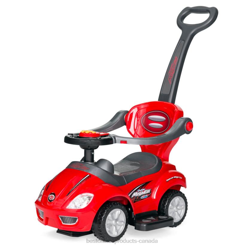 4LT21000 Red Best Choice Products 3-in-1 Kids Push Car w/ Handle and Horn