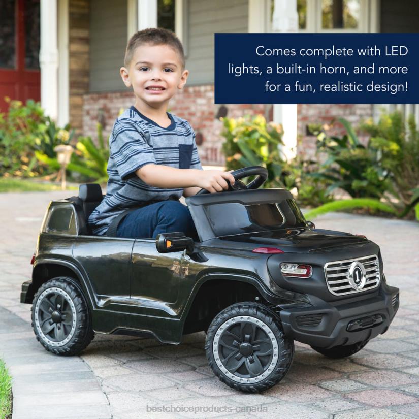 4LT21015 Black Best Choice Products 6V Kids Ride-On Car Truck Toy w/ RC Parent Control, 3 Speeds, Lights, Horn