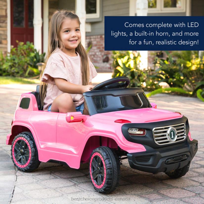 4LT21016 Pink Best Choice Products 6V Kids Ride-On Car Truck Toy w/ RC Parent Control, 3 Speeds, Lights, Horn