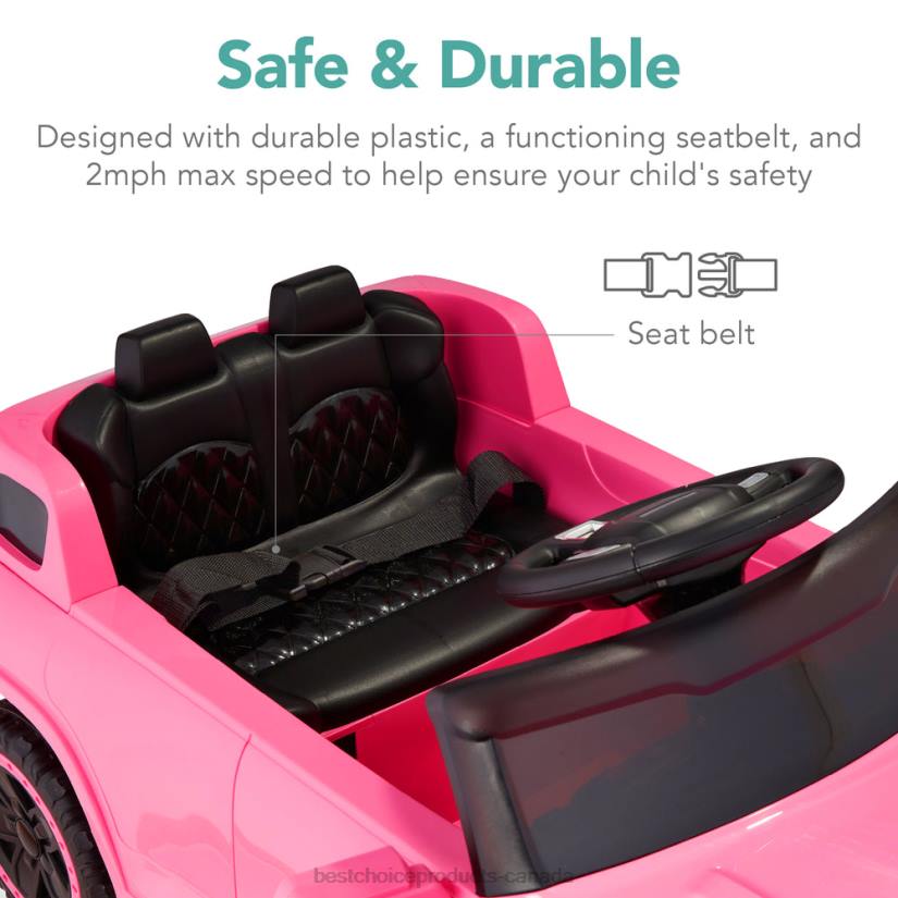 4LT21016 Pink Best Choice Products 6V Kids Ride-On Car Truck Toy w/ RC Parent Control, 3 Speeds, Lights, Horn
