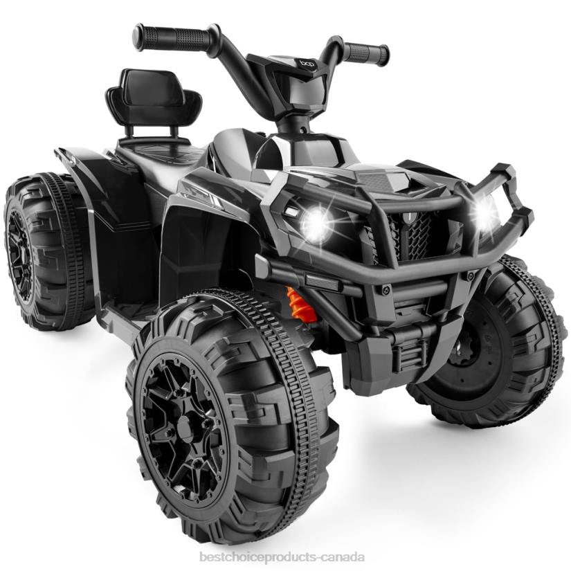 4LT2275 Black Best Choice Products 12V Kids Ride-On 4-Wheeler Quad ATV Car w/ 2.4mph Max, Bluetooth, Headlights