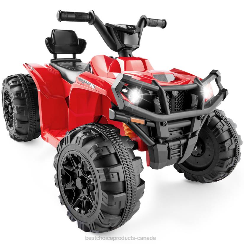4LT2276 Red Best Choice Products 12V Kids Ride-On 4-Wheeler Quad ATV Car w/ 2.4mph Max, Bluetooth, Headlights