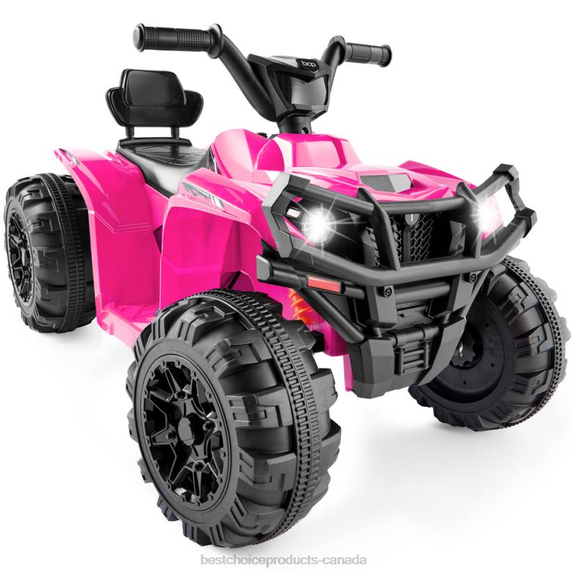 4LT2277 Hot Pink Best Choice Products 12V Kids Ride-On 4-Wheeler Quad ATV Car w/ 2.4mph Max, Bluetooth, Headlights