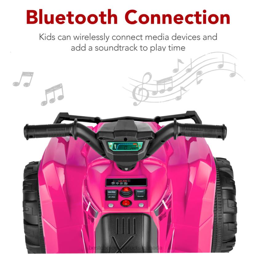 4LT2277 Hot Pink Best Choice Products 12V Kids Ride-On 4-Wheeler Quad ATV Car w/ 2.4mph Max, Bluetooth, Headlights