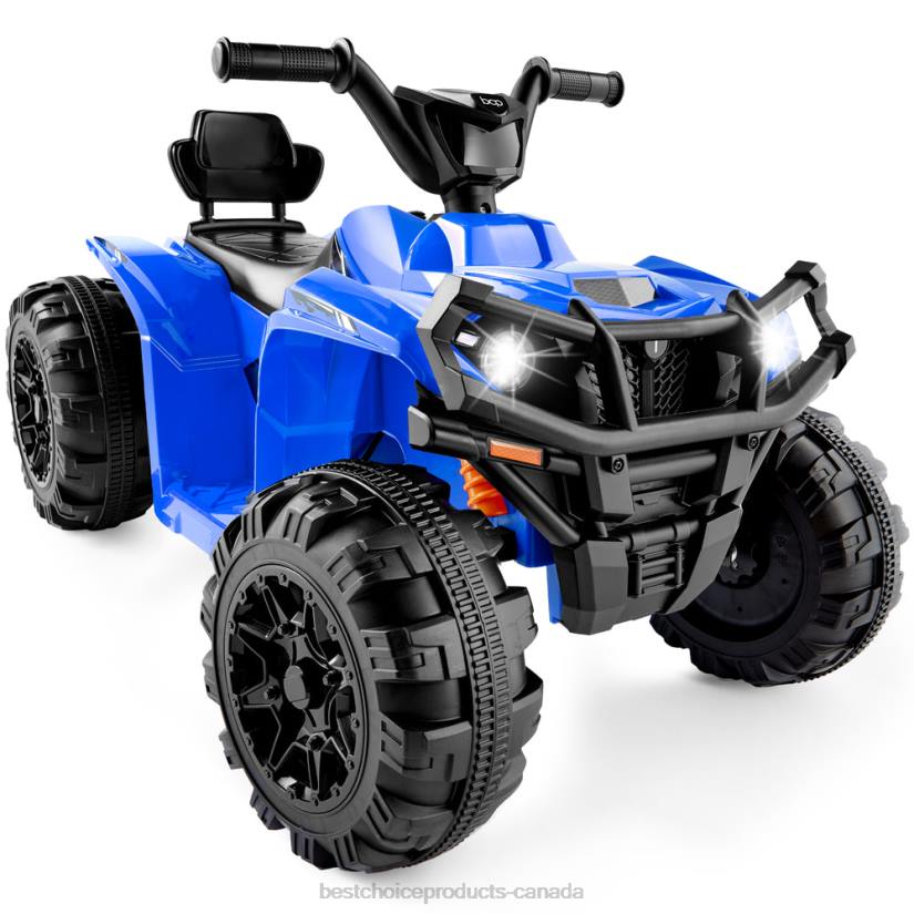 4LT2278 Blue Best Choice Products 12V Kids Ride-On 4-Wheeler Quad ATV Car w/ 2.4mph Max, Bluetooth, Headlights
