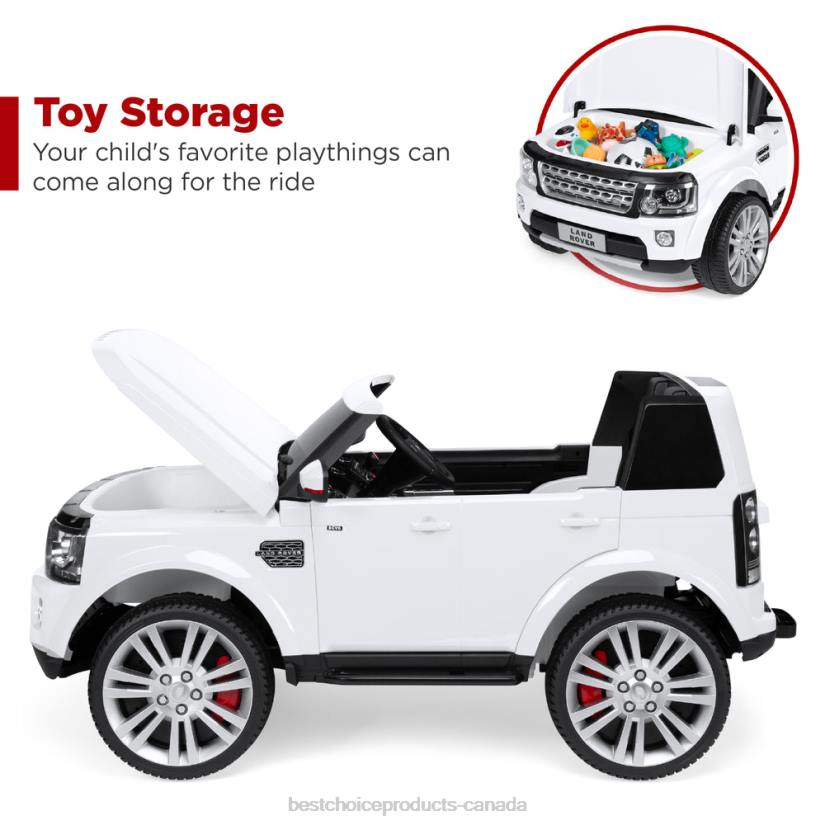 4LT2315 White Best Choice Products 12V 2-Seater Licensed Land Rover Ride-On w/ Parent Remote Control