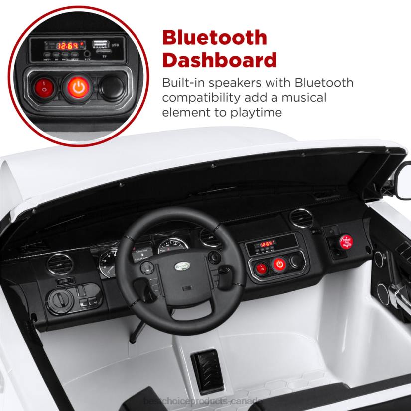 4LT2315 White Best Choice Products 12V 2-Seater Licensed Land Rover Ride-On w/ Parent Remote Control