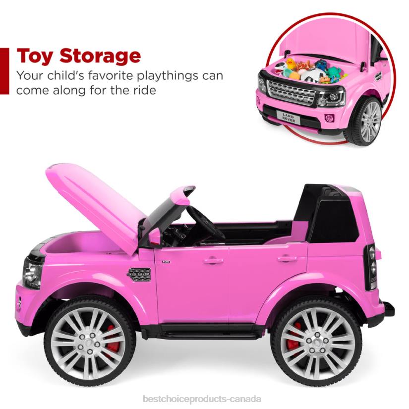 4LT2316 Pink Best Choice Products 12V 2-Seater Licensed Land Rover Ride-On w/ Parent Remote Control