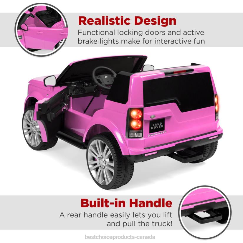 4LT2316 Pink Best Choice Products 12V 2-Seater Licensed Land Rover Ride-On w/ Parent Remote Control