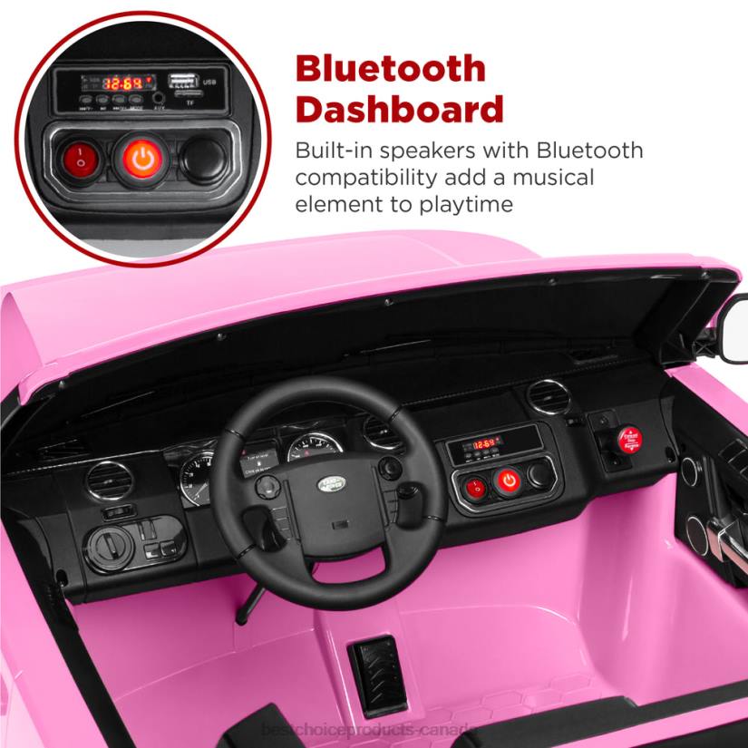4LT2316 Pink Best Choice Products 12V 2-Seater Licensed Land Rover Ride-On w/ Parent Remote Control