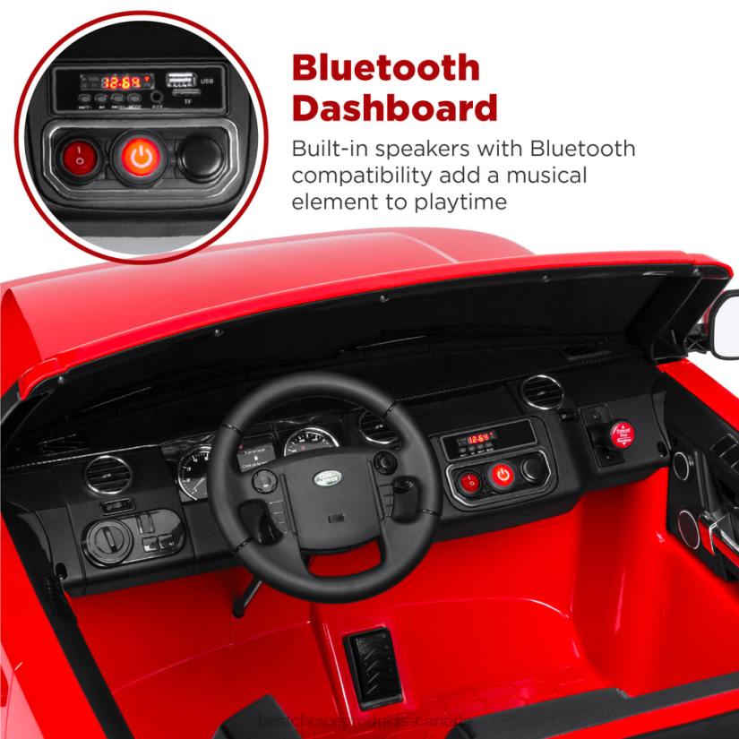 4LT2318 Red Best Choice Products 12V 2-Seater Licensed Land Rover Ride-On w/ Parent Remote Control