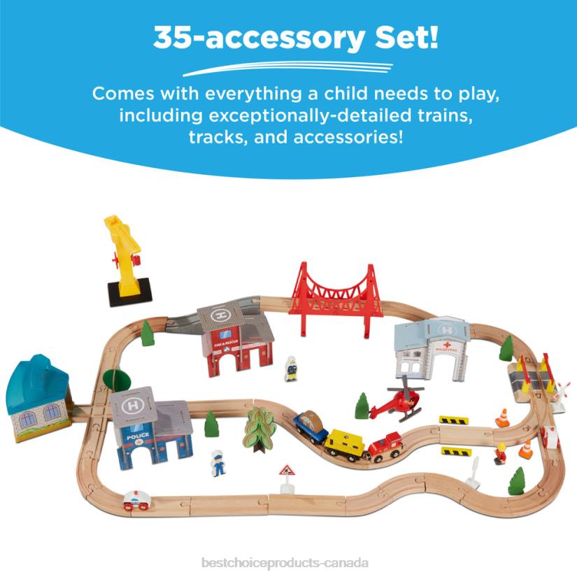 4LT2483 Multicolor Best Choice Products 35-Piece Train Table, Large Multipurpose Playset w/ Reversible Table Top