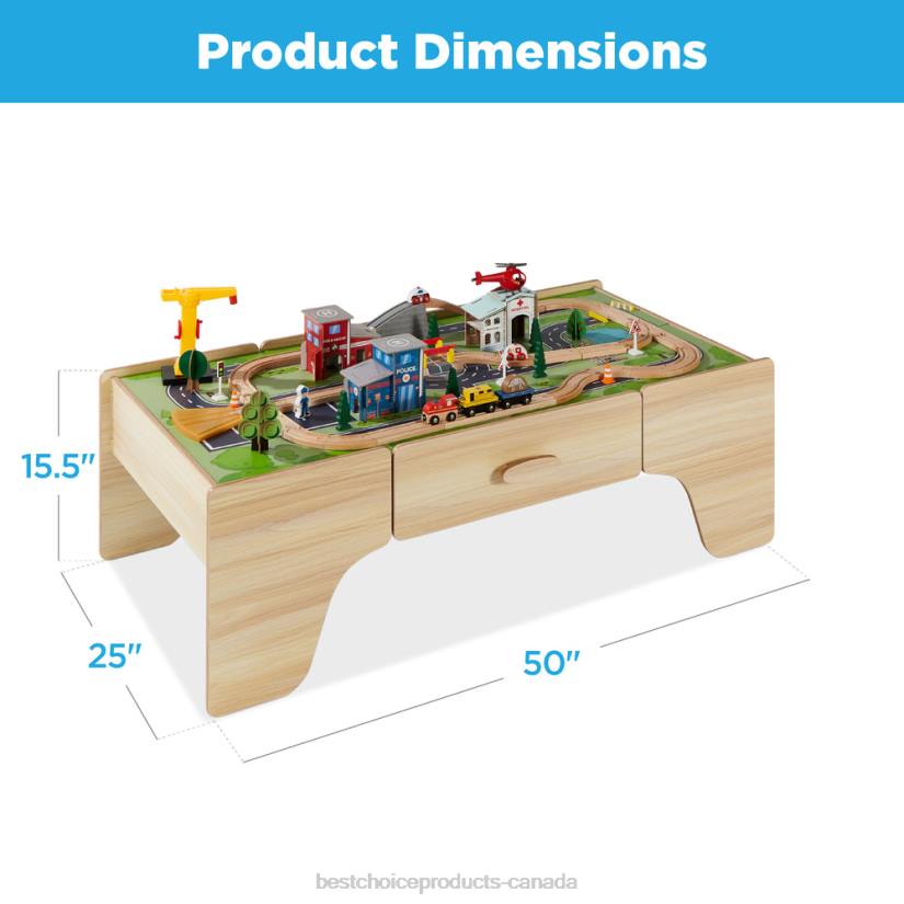 4LT2483 Multicolor Best Choice Products 35-Piece Train Table, Large Multipurpose Playset w/ Reversible Table Top