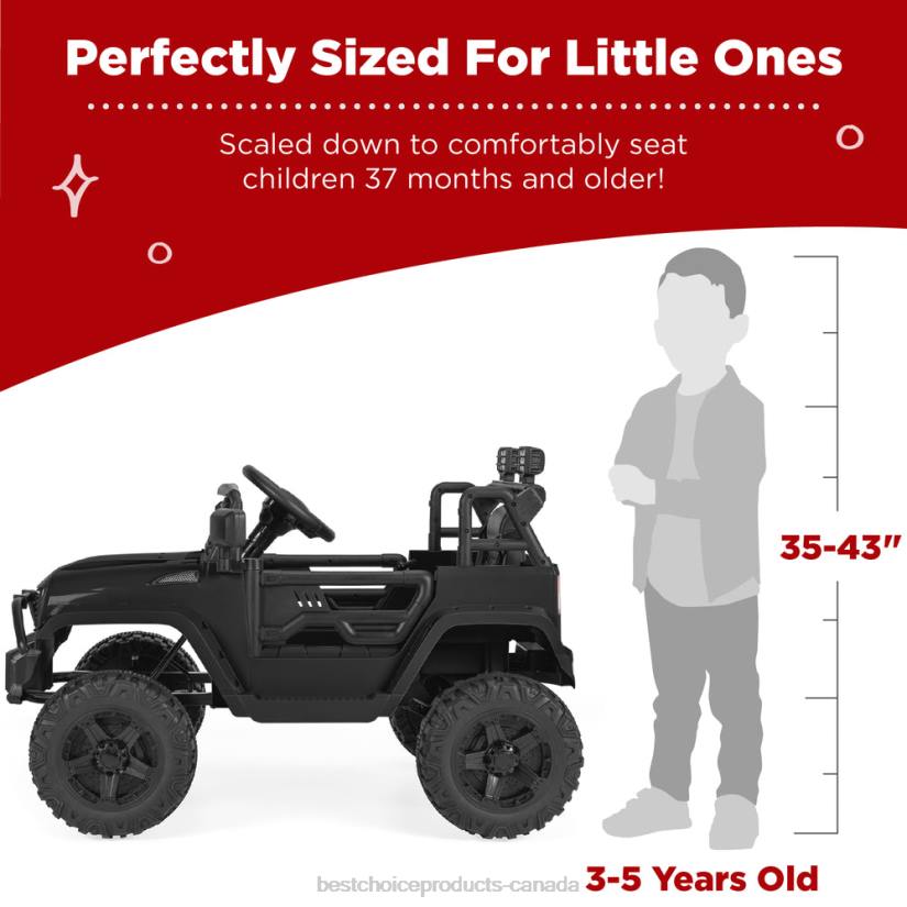 4LT2485 Black Best Choice Products 12V Kids Ride-On Truck Car w/ Parent Remote Control, Spring Suspension