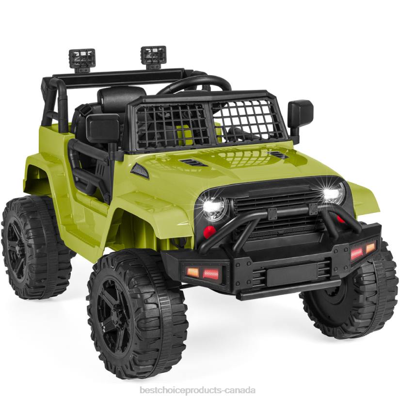 4LT2487 Green Best Choice Products 12V Kids Ride-On Truck Car w/ Parent Remote Control, Spring Suspension