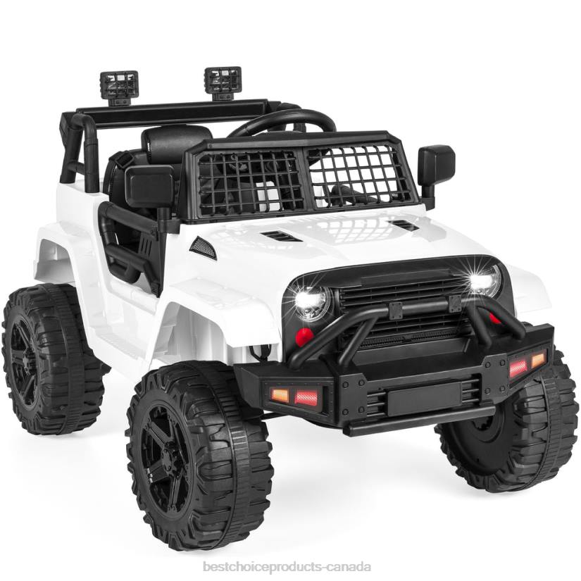 4LT2489 White Best Choice Products 12V Kids Ride-On Truck Car w/ Parent Remote Control, Spring Suspension