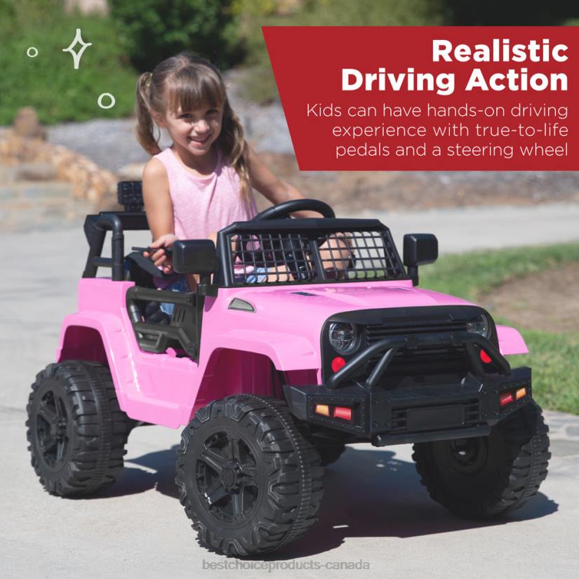 4LT2490 Pink Best Choice Products 12V Kids Ride-On Truck Car w/ Parent Remote Control, Spring Suspension