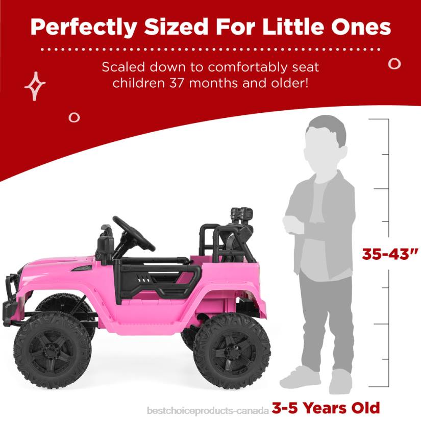 4LT2490 Pink Best Choice Products 12V Kids Ride-On Truck Car w/ Parent Remote Control, Spring Suspension