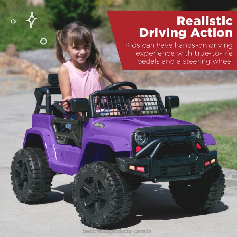 4LT2495 Purple Best Choice Products 12V Kids Ride-On Truck Car w/ Parent Remote Control, Spring Suspension