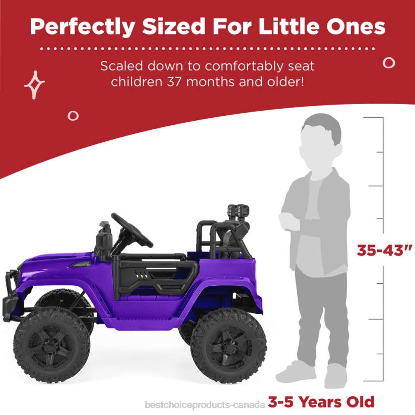 4LT2495 Purple Best Choice Products 12V Kids Ride-On Truck Car w/ Parent Remote Control, Spring Suspension