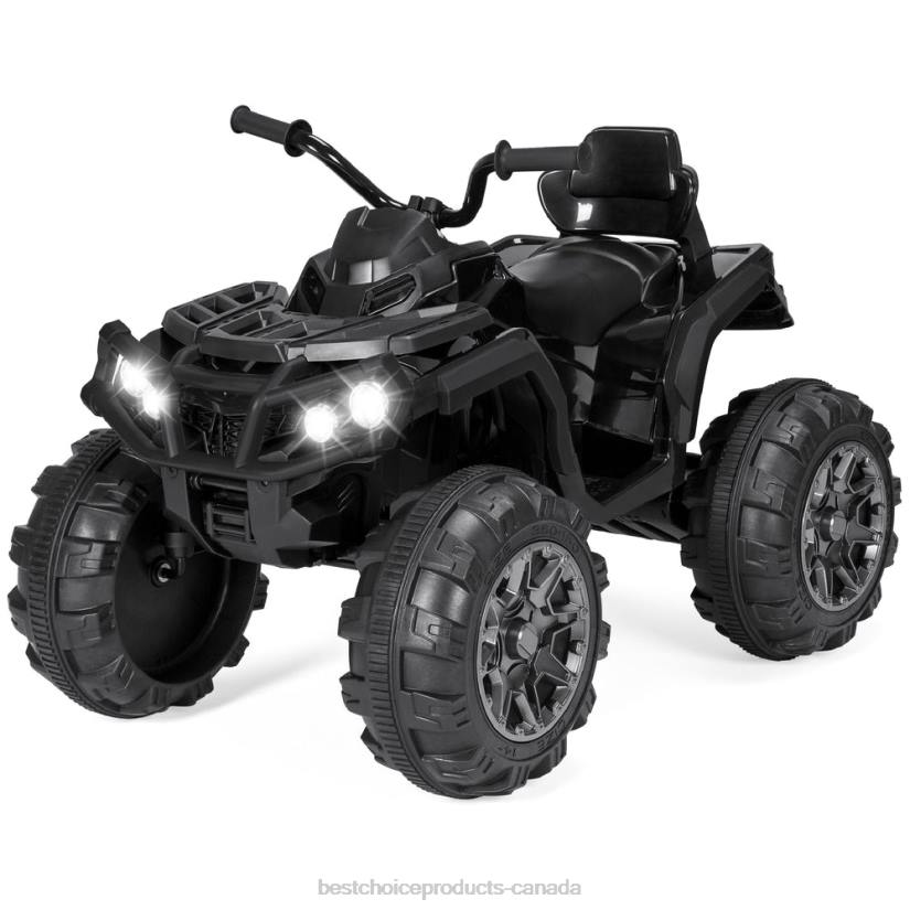 4LT2496 Black Best Choice Products 12V Kids Ride-On 4-Wheeler Quad ATV Car w/ 3.7mph Max, Bluetooth, Headlights