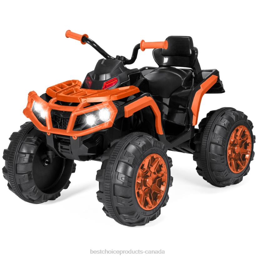 4LT2498 Orange Best Choice Products 12V Kids Ride-On 4-Wheeler Quad ATV Car w/ 3.7mph Max, Bluetooth, Headlights