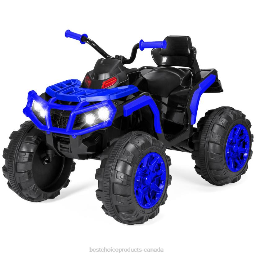4LT2500 Blue Best Choice Products 12V Kids Ride-On 4-Wheeler Quad ATV Car w/ 3.7mph Max, Bluetooth, Headlights