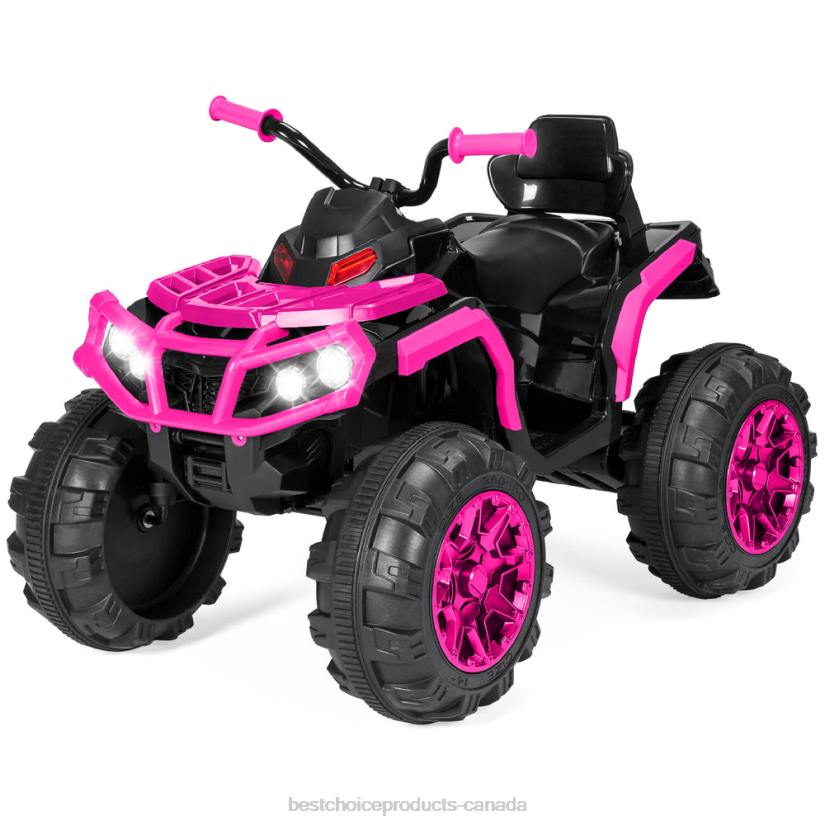 4LT2501 Hot Pink Best Choice Products 12V Kids Ride-On 4-Wheeler Quad ATV Car w/ 3.7mph Max, Bluetooth, Headlights