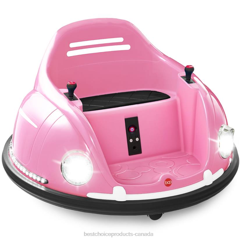 4LT2502 Pink Best Choice Products 6V Kids Ride On Bumper Car Toy w/ Remote, Harness, Lights, 360 Degree Spin