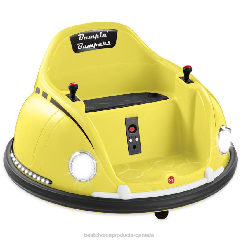 4LT2506 Yellow Best Choice Products 6V Kids Ride On Bumper Car Toy w/ Remote, Harness, Lights, 360 Degree Spin