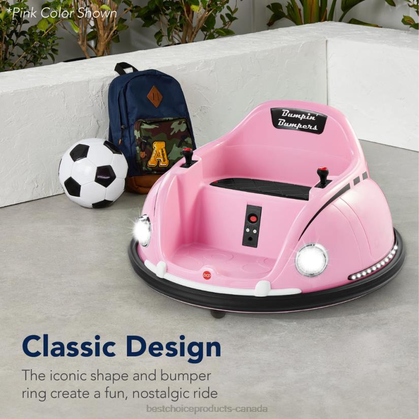 4LT2507 Black Best Choice Products 6V Kids Ride On Bumper Car Toy w/ Remote, Harness, Lights, 360 Degree Spin