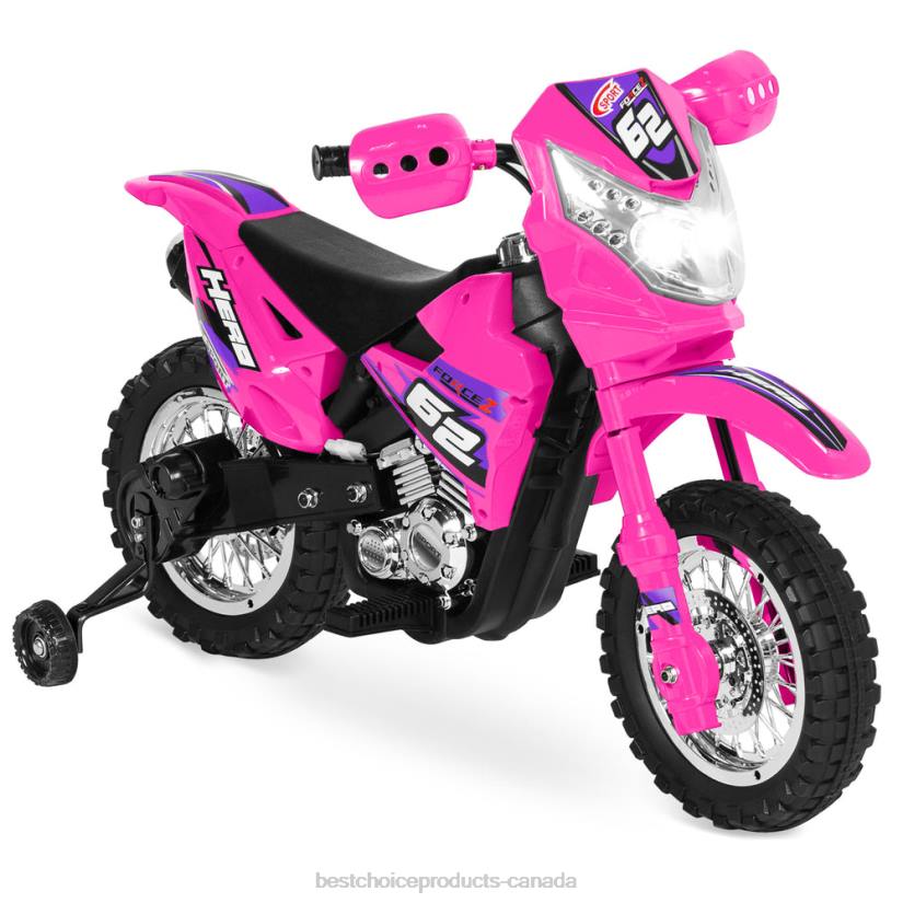 4LT2522 Hot Pink Best Choice Products 6V Kids Electric Ride-On Motorcycle Toy w/ Training Wheels, Lights, Music