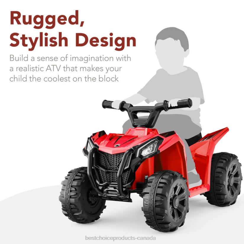 4LT2523 Red Best Choice Products 6V Kids Ride-On 4-Wheeler Quad ATV Car w/ 1.8mph Max Speed, Treaded Tires