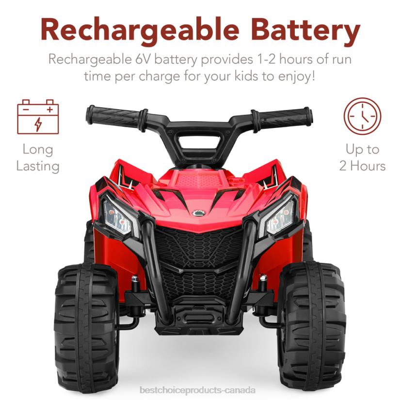 4LT2523 Red Best Choice Products 6V Kids Ride-On 4-Wheeler Quad ATV Car w/ 1.8mph Max Speed, Treaded Tires