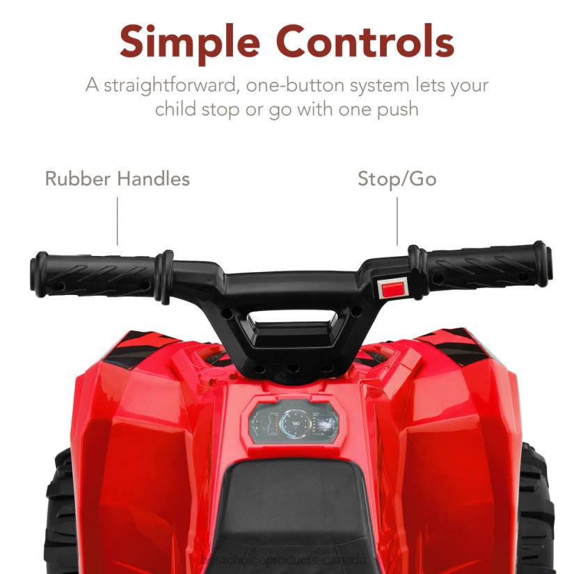 4LT2523 Red Best Choice Products 6V Kids Ride-On 4-Wheeler Quad ATV Car w/ 1.8mph Max Speed, Treaded Tires