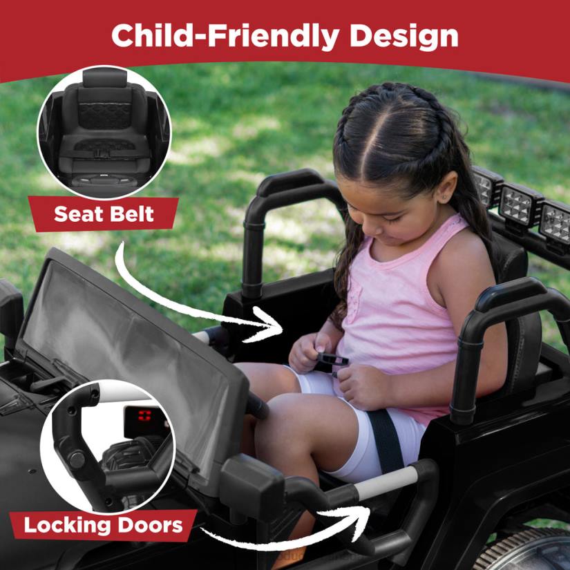 4LT2530 Black Best Choice Products 12V Kids Ride-On Truck Car Toy w/ 3 Speeds, LED, Remote, Bluetooth