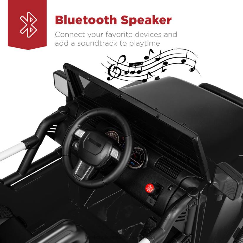 4LT2530 Black Best Choice Products 12V Kids Ride-On Truck Car Toy w/ 3 Speeds, LED, Remote, Bluetooth