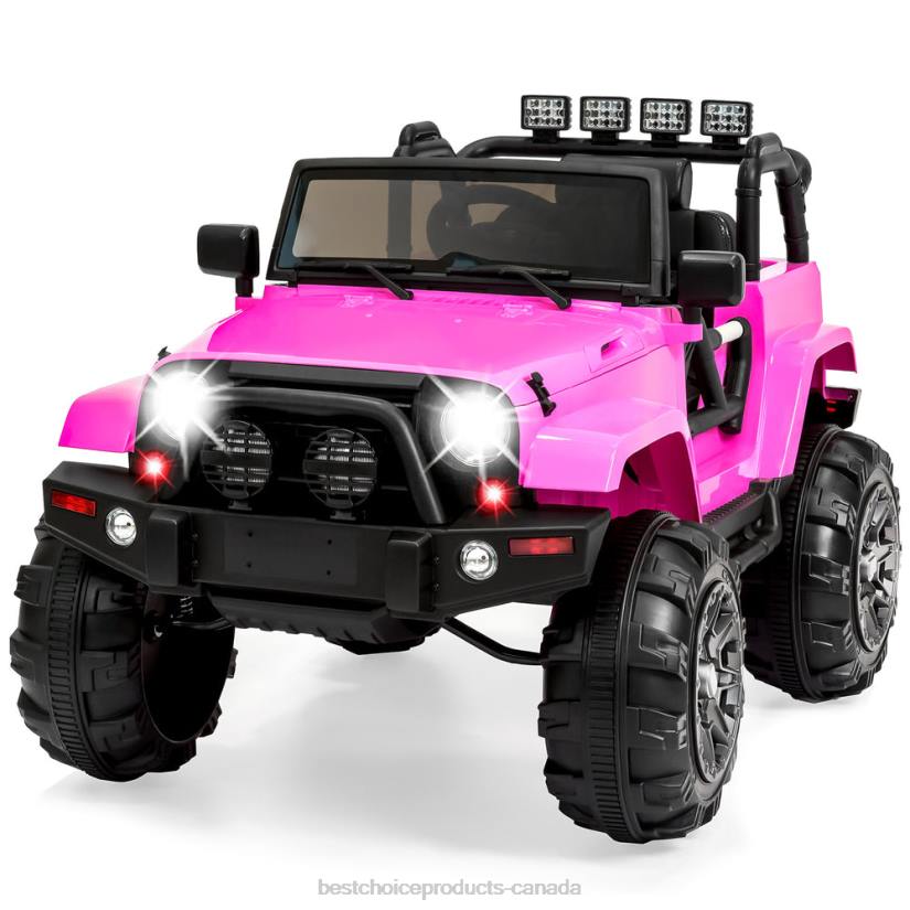 4LT2531 Pink Best Choice Products 12V Kids Ride-On Truck Car Toy w/ 3 Speeds, LED, Remote, Bluetooth