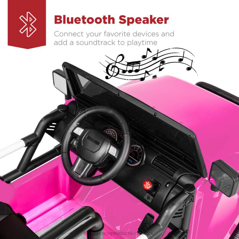 4LT2531 Pink Best Choice Products 12V Kids Ride-On Truck Car Toy w/ 3 Speeds, LED, Remote, Bluetooth