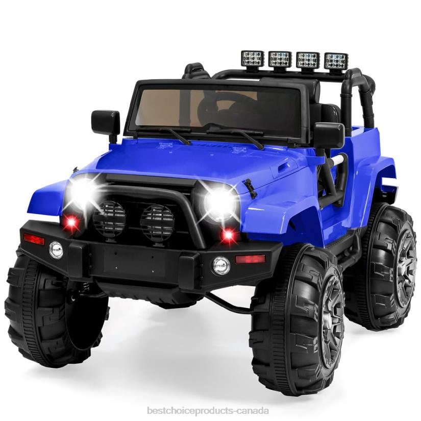 4LT2534 Blue Best Choice Products 12V Kids Ride-On Truck Car Toy w/ 3 Speeds, LED, Remote, Bluetooth