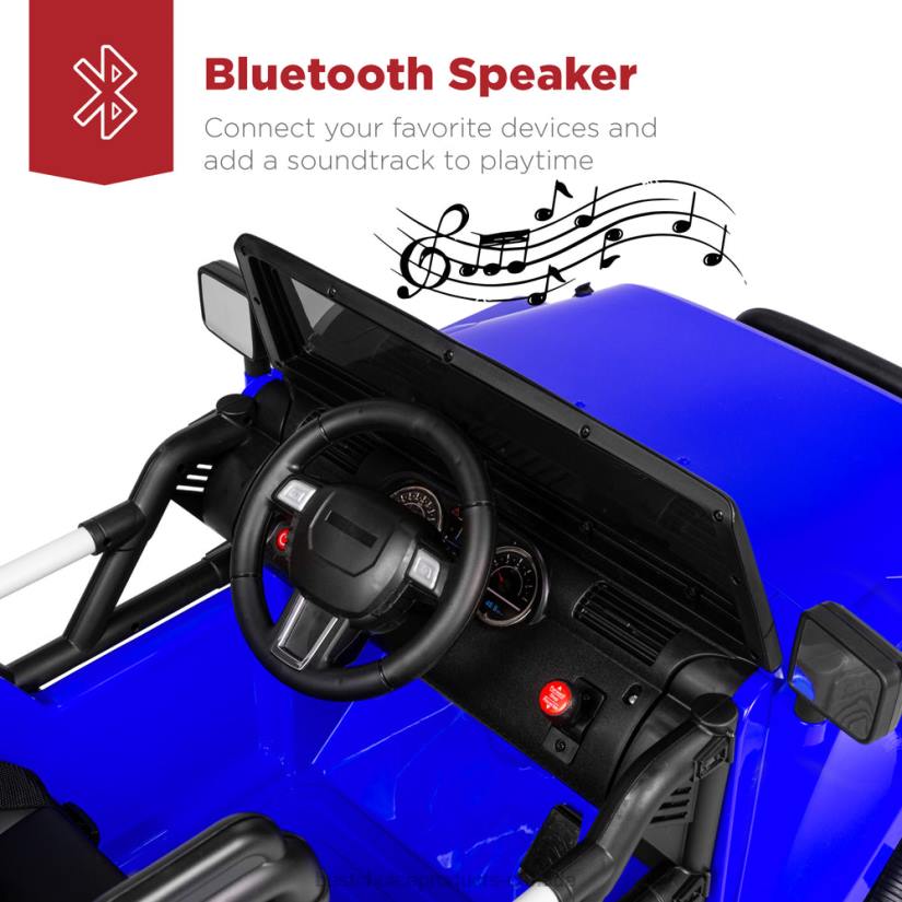 4LT2534 Blue Best Choice Products 12V Kids Ride-On Truck Car Toy w/ 3 Speeds, LED, Remote, Bluetooth