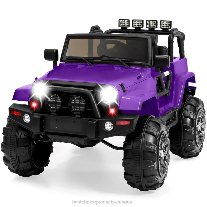 4LT2538 Purple Best Choice Products 12V Kids Ride-On Truck Car Toy w/ 3 Speeds, LED, Remote, Bluetooth