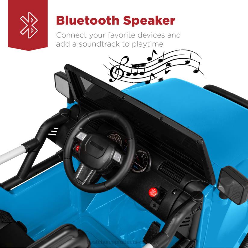 4LT2540 Light Blue Best Choice Products 12V Kids Ride-On Truck Car Toy w/ 3 Speeds, LED, Remote, Bluetooth